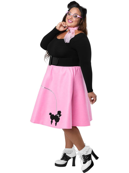 Free Shipping For Adult Plus Pink Poodle Skirt Costume