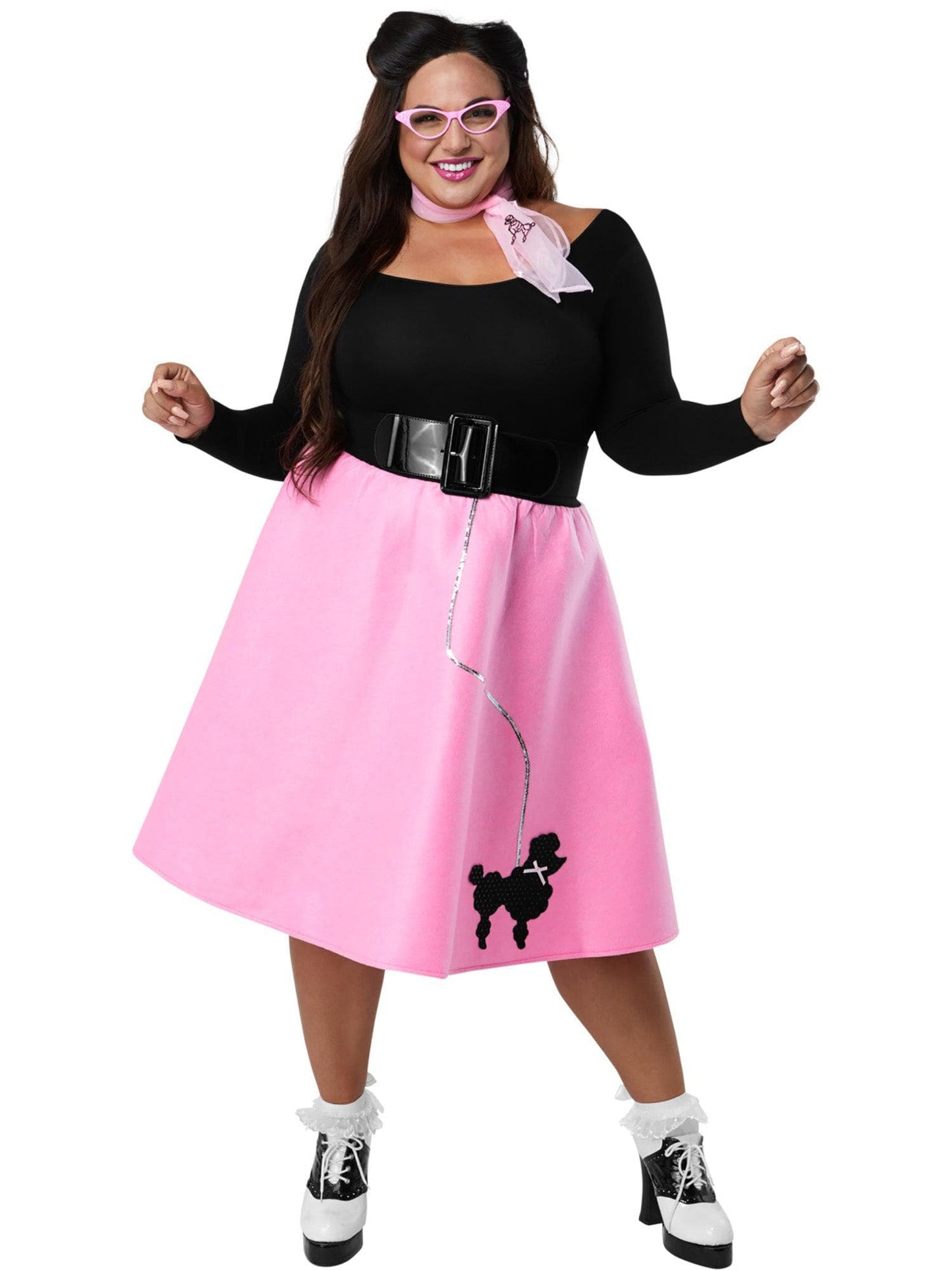 Free Shipping For Adult Plus Pink Poodle Skirt Costume