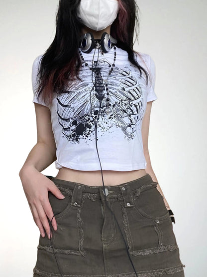 Free Shipping For 'CT' Dark Punk Body Cage Graphic Tees