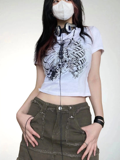 Free Shipping For 'CT' Dark Punk Body Cage Graphic Tees