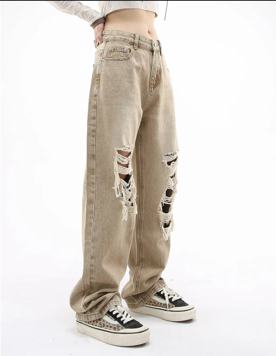 Free Shipping For 'Cactus' Grunge Oversized Distressed Ripped Denim Pants