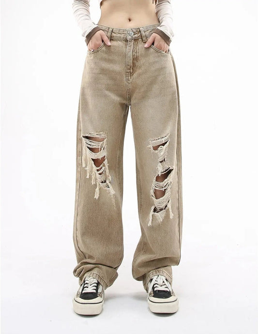 Free Shipping For 'Cactus' Grunge Oversized Distressed Ripped Denim Pants