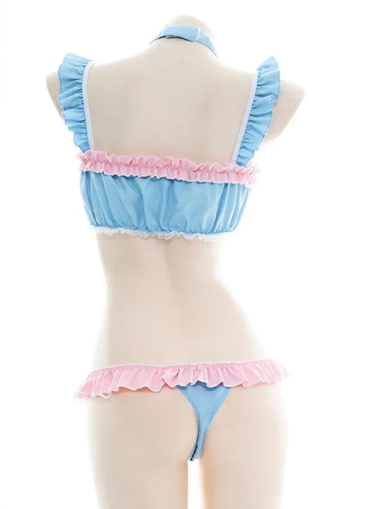 Free Shipping For 'Care Bears' Ruffle Pink & Blue Bikini Set