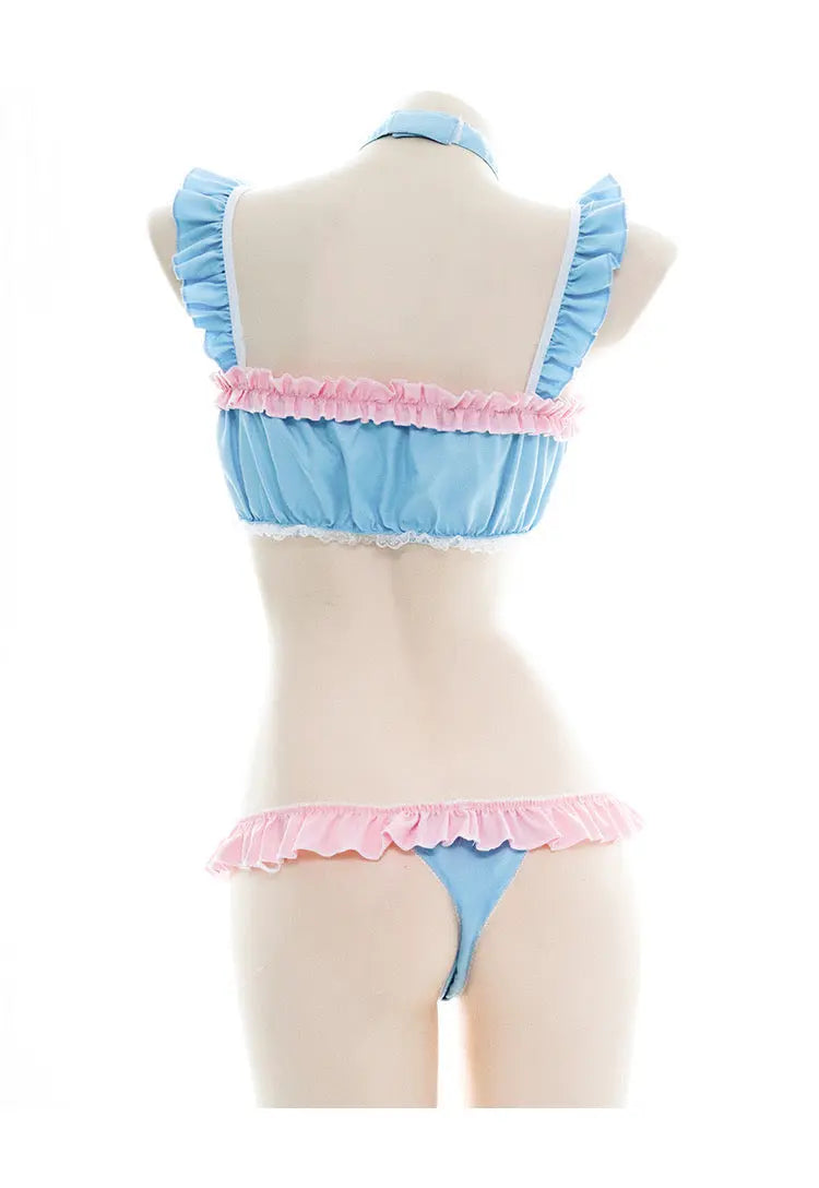 Free Shipping For 'Care Bears' Ruffle Pink & Blue Bikini Set