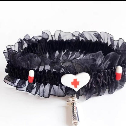 Free Shipping For 'Caregiver' Ruffled Pills & Needles Choker