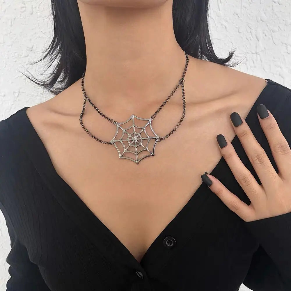 Free Shipping For 'Catch Me' Punk Spider Metal Necklace