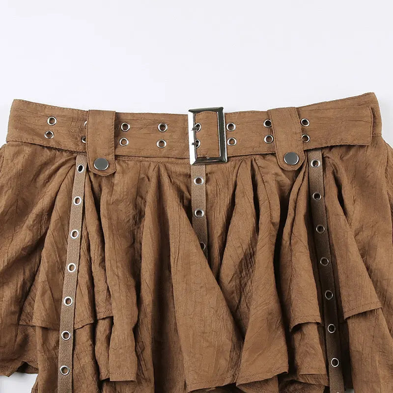 Free Shipping For 'Cinnamon' Grunge Maple Handy Hem Skirt