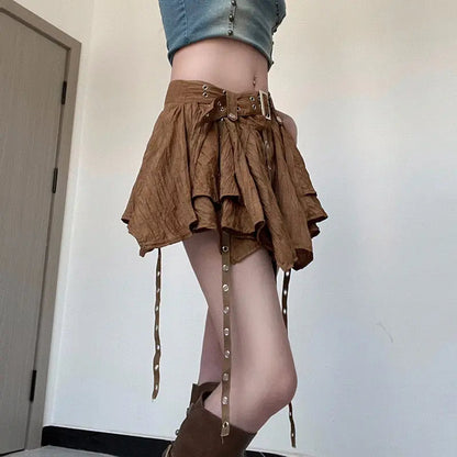 Free Shipping For 'Cinnamon' Grunge Maple Handy Hem Skirt