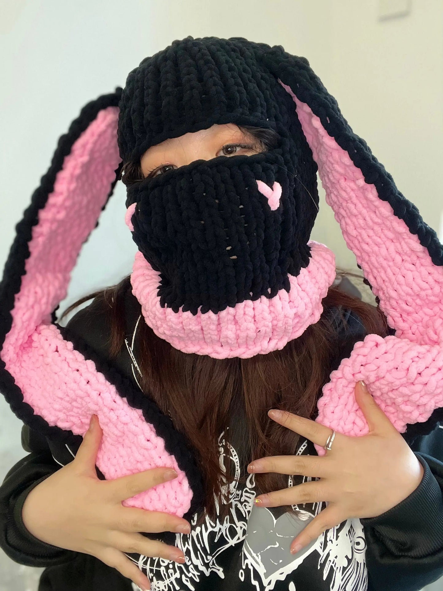 Free Shipping For 'Cinnamoroll' Rabbit Ears Furry Balaclava