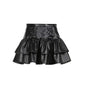 Free Shipping For 'Cocoa' Grunge Pu Leather Skirt