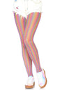 Free Shipping For Colored Lurex Shimmer Rainbow Striped Fishnet Tights