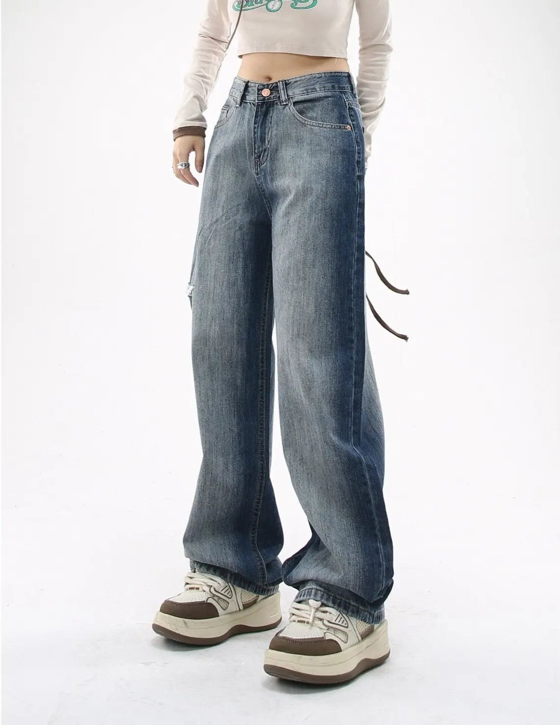 Free Shipping For 'Confession' Grunge Oversized Graduant Pants