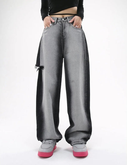 Free Shipping For 'Confession' Grunge Oversized Graduant Pants