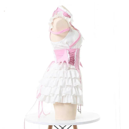 Free Shipping For 'Cream Soda' Ruffled Cross Strap Wings Corset Dress