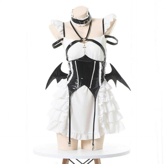 Free Shipping For 'Cream Soda' Ruffled Cross Strap Wings Corset Dress