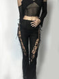 Free Shipping For 'Curiosity' Goth Lace-Up Bell Pants