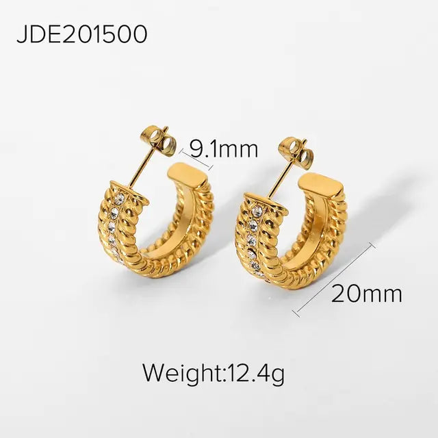 Free Shipping For18K Gold Plated Hoop Earrings