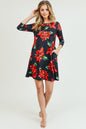 Free Shipping For Blooming Poinsettia Christmas Dress with Pockets