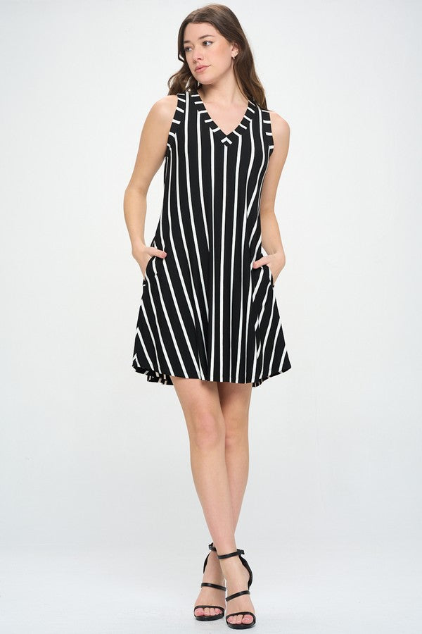 Free Shipping For Women's Striped Sleeveless Dress