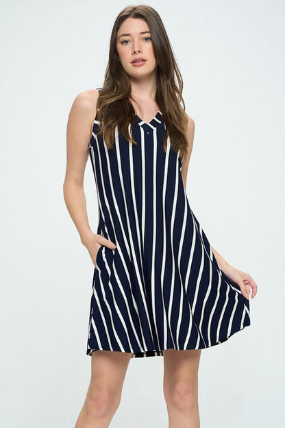 Free Shipping For Women's Striped Sleeveless Dress