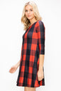 Free Shipping For Checkered Plaid A-Line Christmas Dress