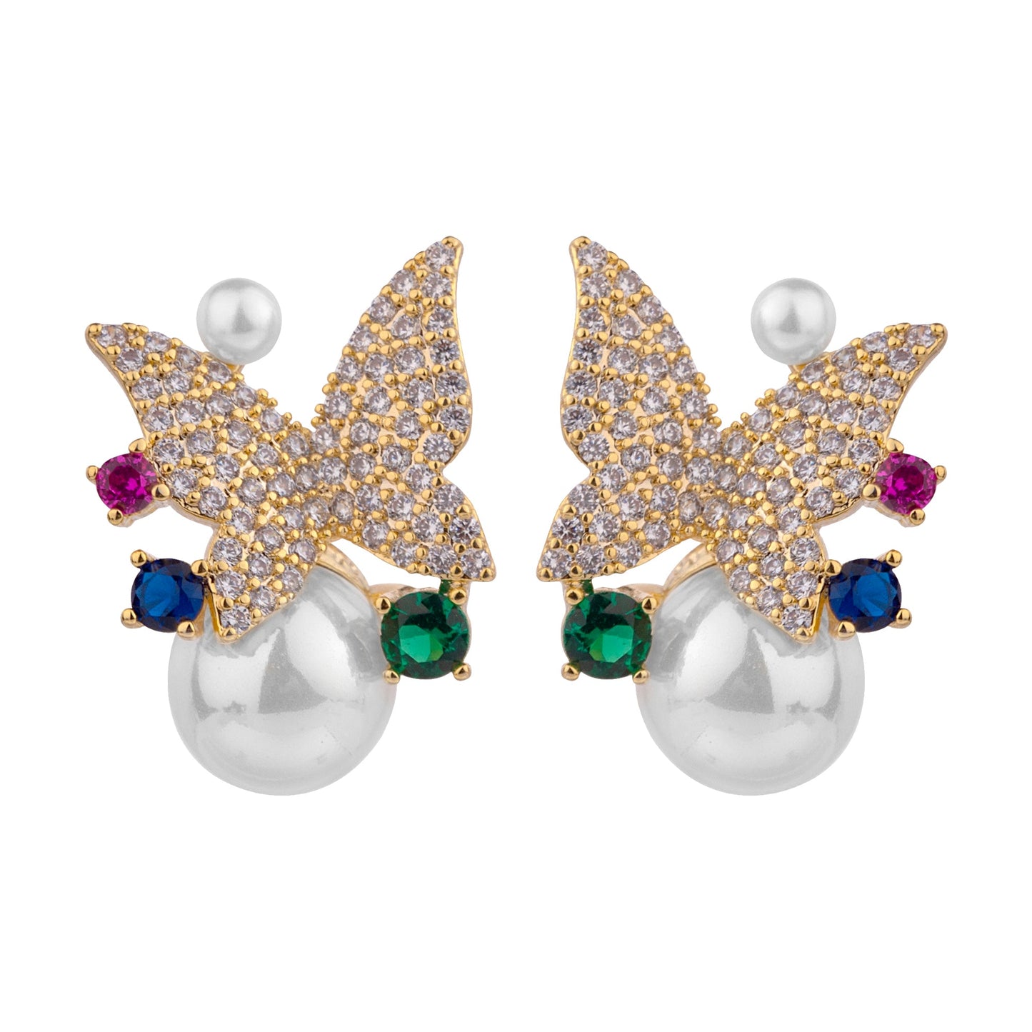 Free Shipping For Golden Plated Korean Style Butterfly Earrings