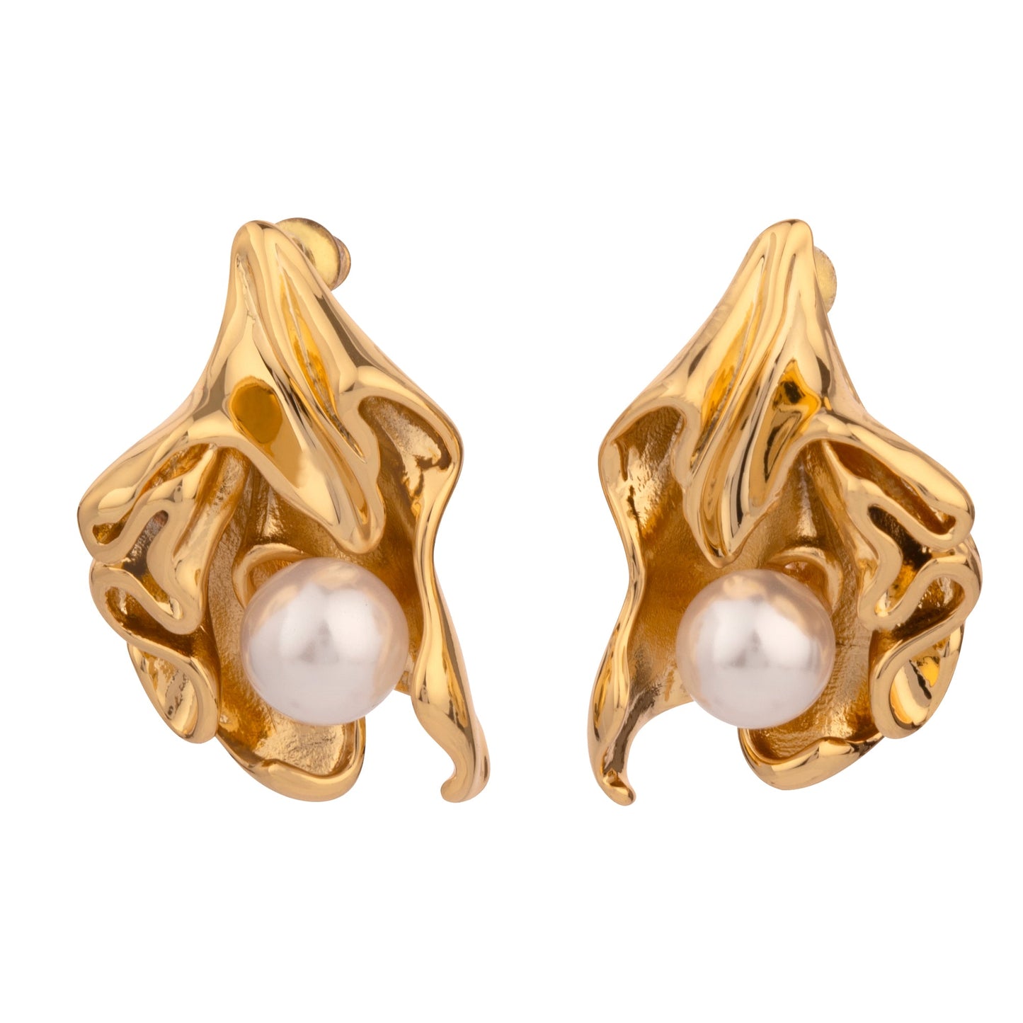 Free Shipping For Golden Plated Bohemian with Pearl Earrings