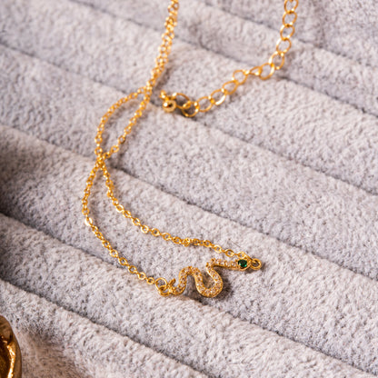 Free Shipping For Golden Plated Snake Necklace