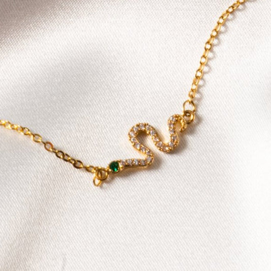 Free Shipping For Golden Plated Snake Necklace