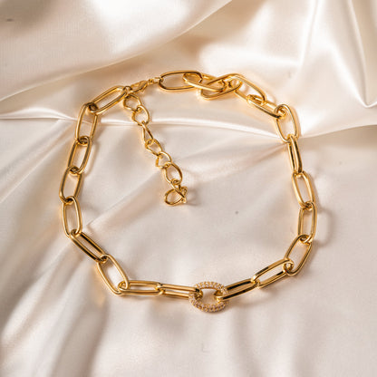 Free Shipping For  Golden Plated Chain Choker Necklace