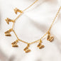 Free Shipping For Golden Plated 7-Butterfly Necklace