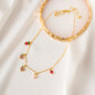 Free Shipping For  Golden Plated Fruit Strawberry&Grape Clavicle Chain Necklace