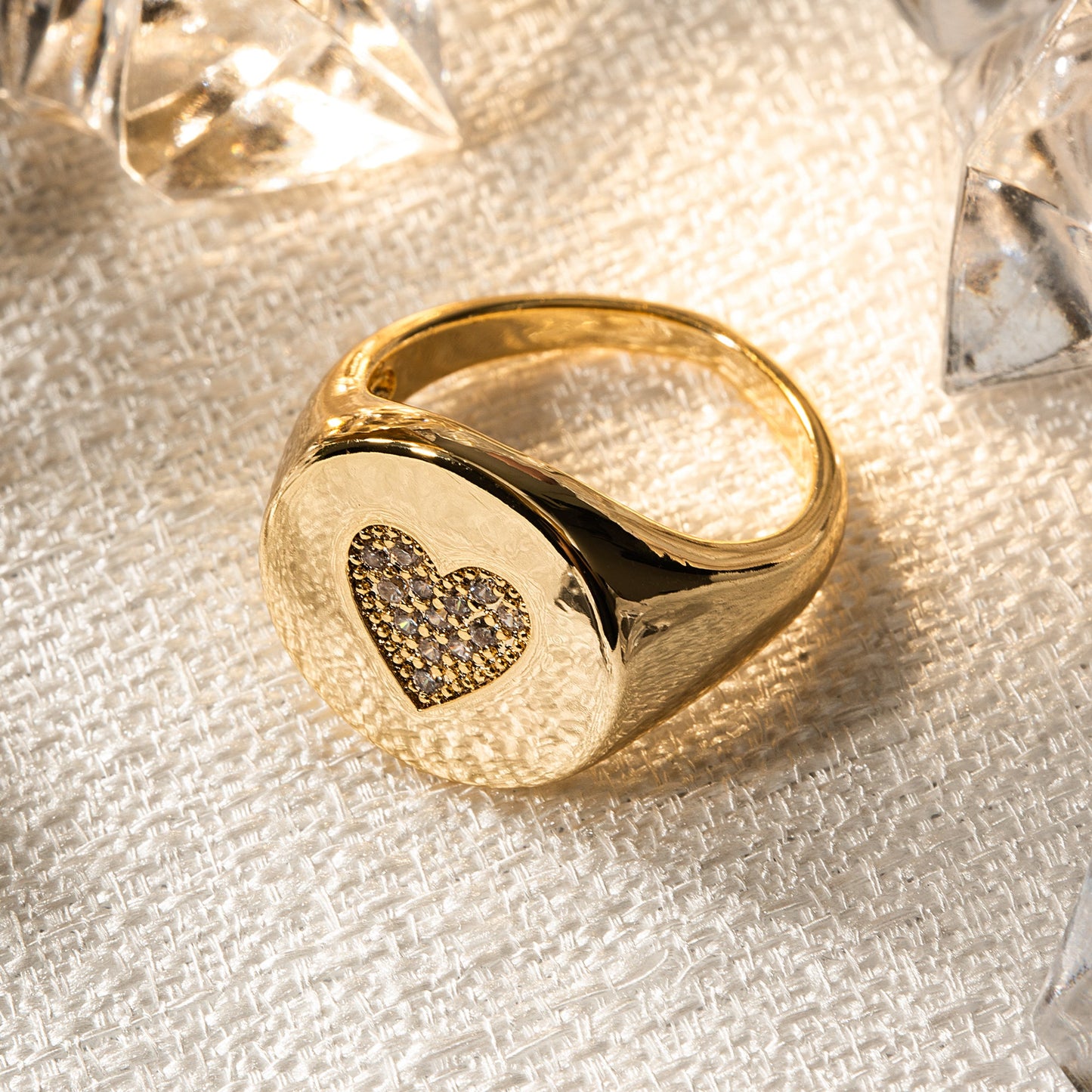 Free Shipping For Golden Plated Love Ring