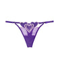 Heart Embroidery Adjustable Waist Mesh Thong