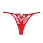 Heart Embroidery Adjustable Waist Mesh Thong