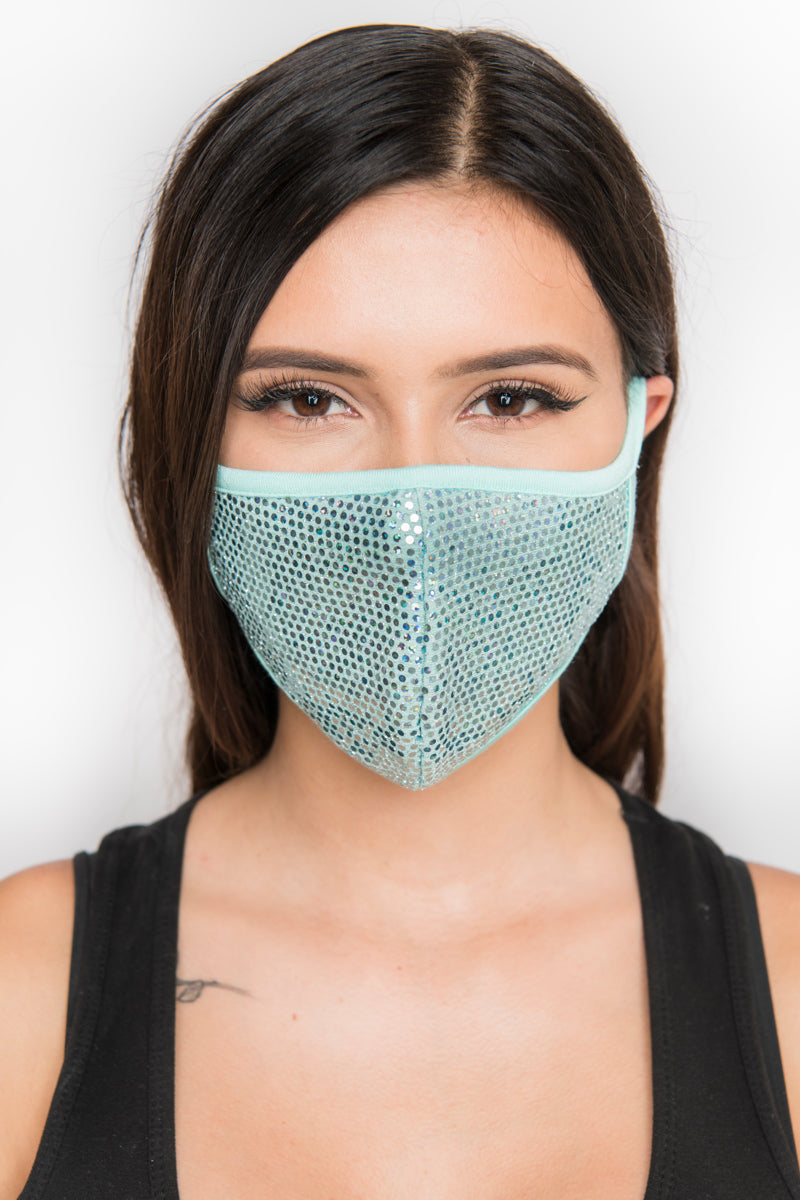 Free Shipping For Sequin Face Mask - Teal