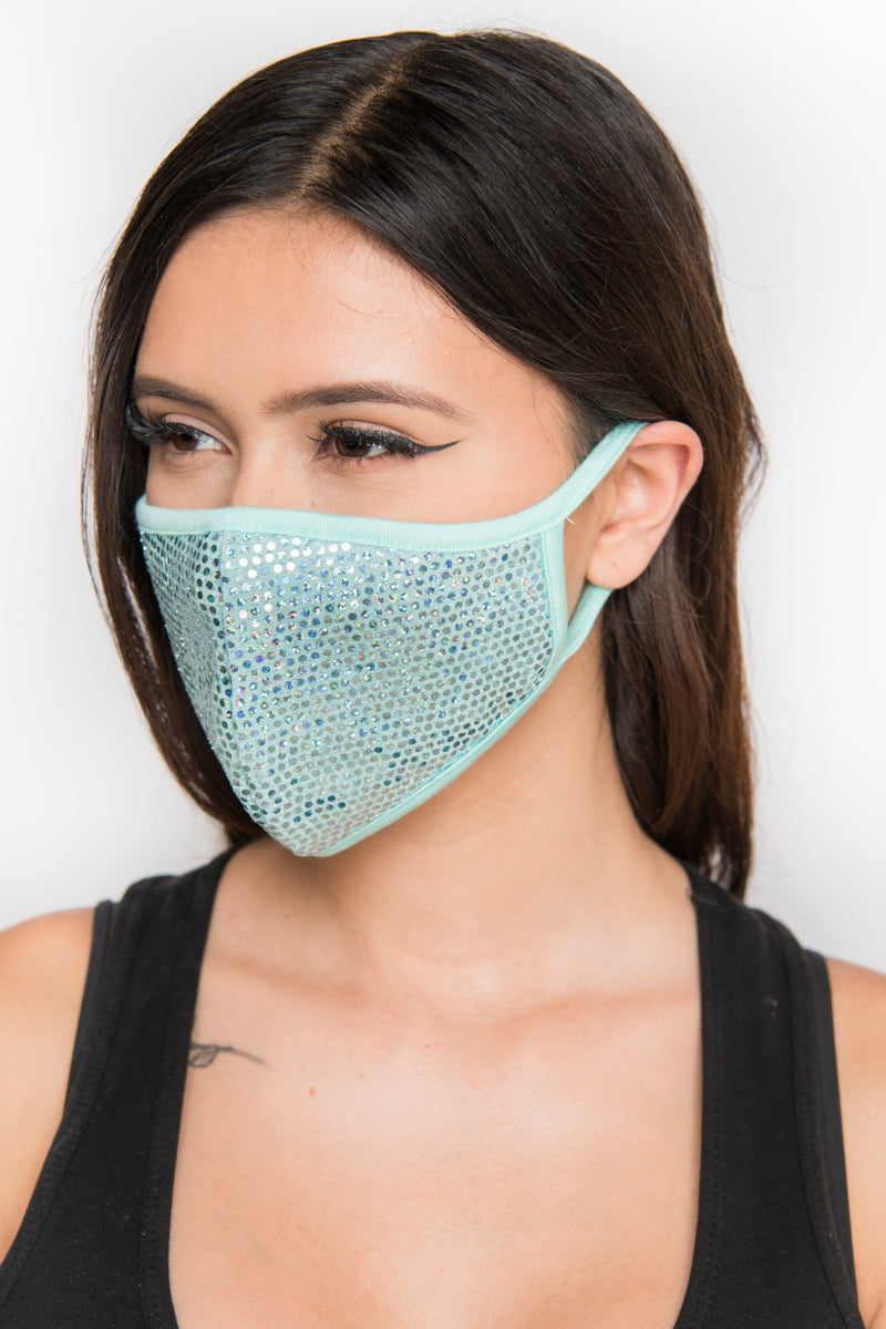 Free Shipping For Sequin Face Mask - Teal