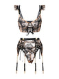 Free Shipping For Black&Nude Ribbon Sculpting Body Lingerie Set