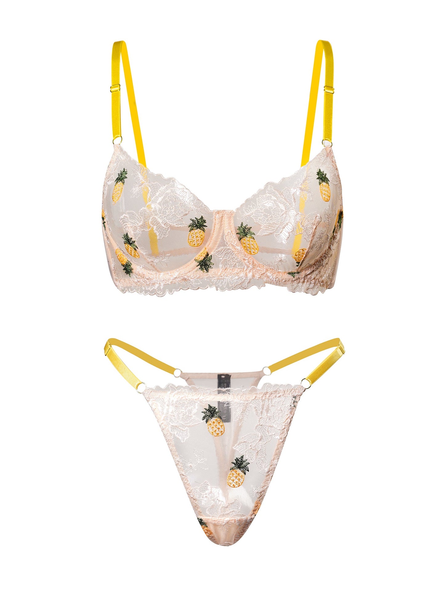 Free Shipping For  Yellow Pineapple Lingerie Set