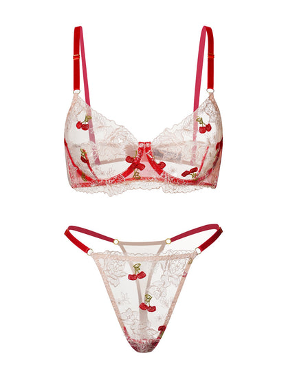 Free Shipping For  Red Cherry Lingerie Set