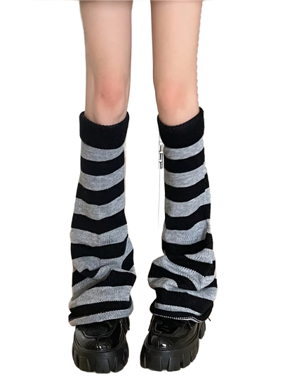 Striped Knit Leg Warmers