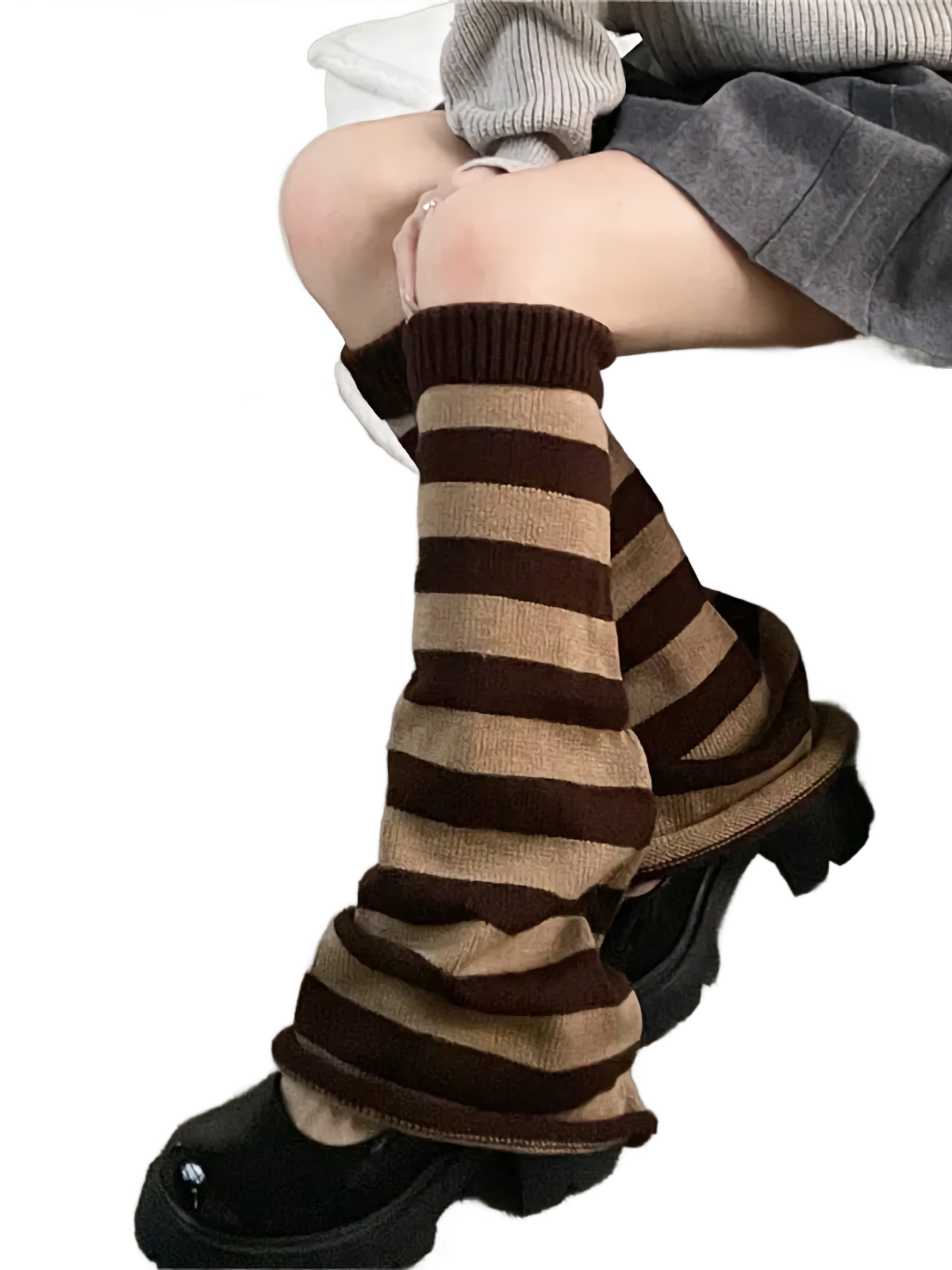 Striped Knit Leg Warmers