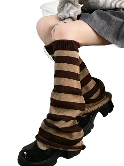 Striped Knit Leg Warmers