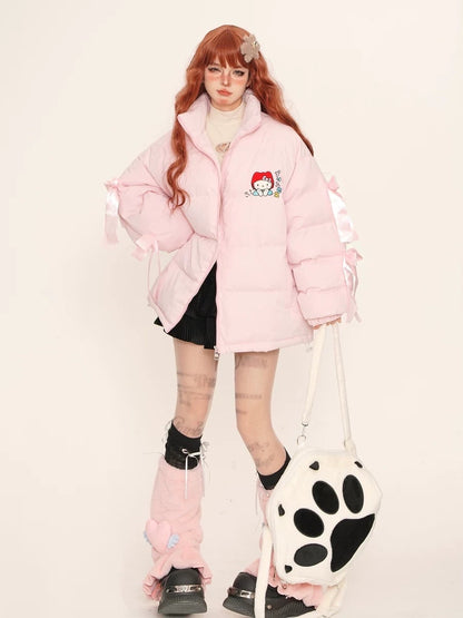 Free Shipping For 'Dear U' Coquette Kawaii Ribbon Puffer Coat