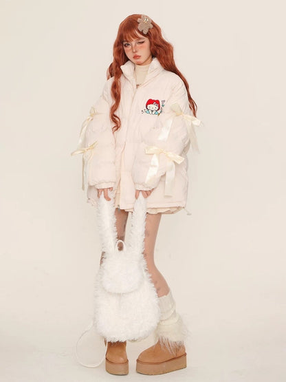 Free Shipping For 'Dear U' Coquette Kawaii Ribbon Puffer Coat