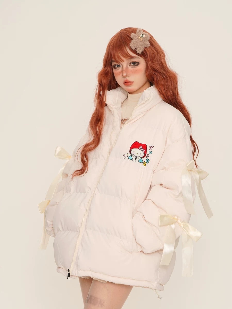 Free Shipping For 'Dear U' Coquette Kawaii Ribbon Puffer Coat