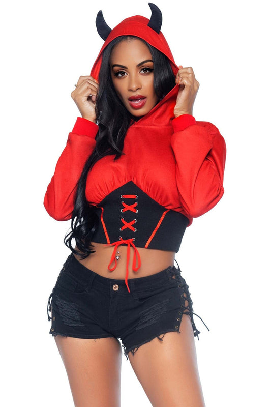 Free Shipping For Devil Cropped Hoodie