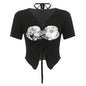 Free Shipping For 'Division' Drawstring Short Sleeve Top