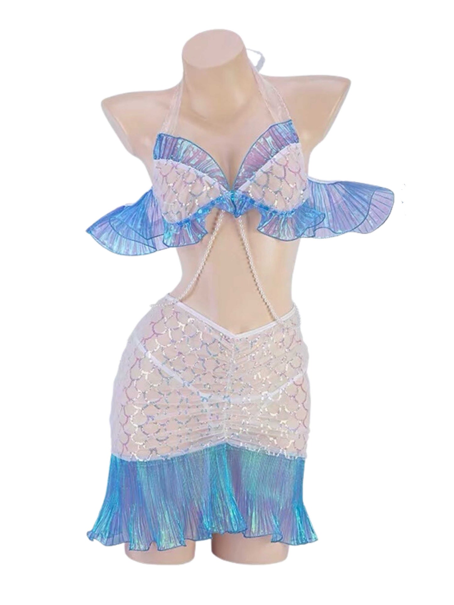 Free Shipping For 'Dream Mermaid' Lace Reflective  Costume Lingerie