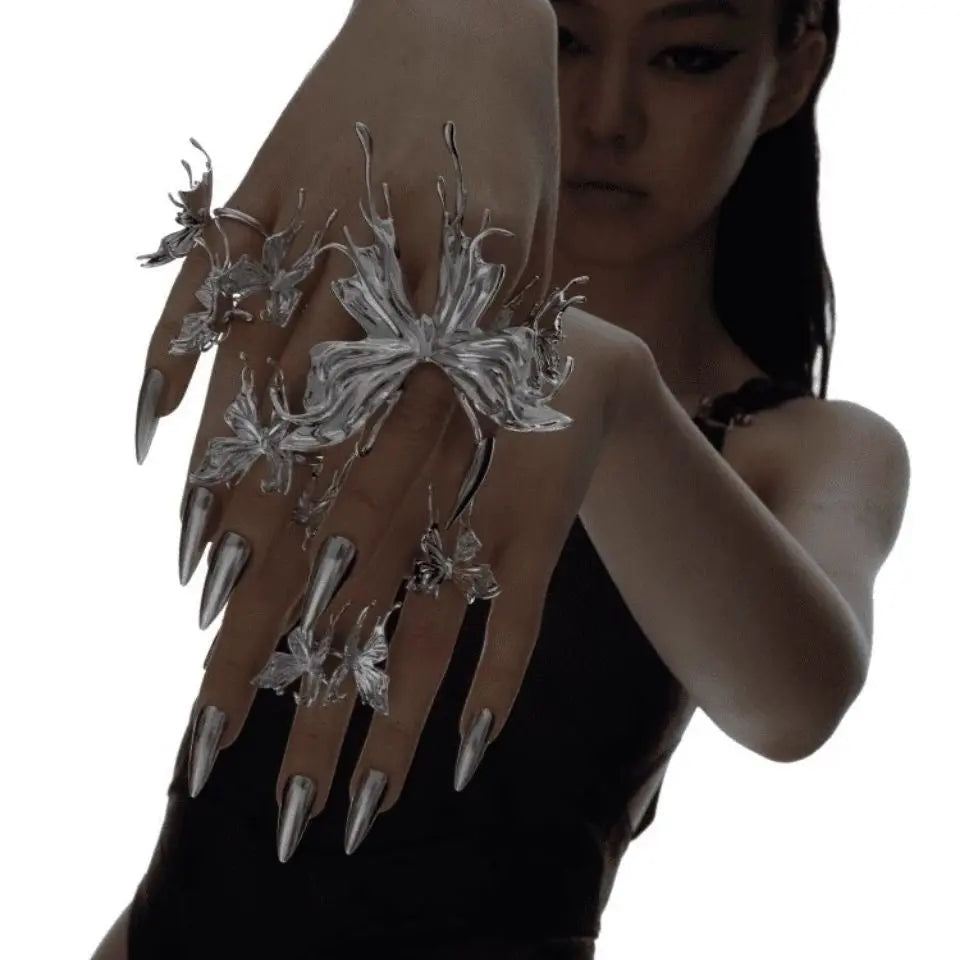 Free Shipping For'DreamFlow' Melting Butterfly Cyberpunk Rings